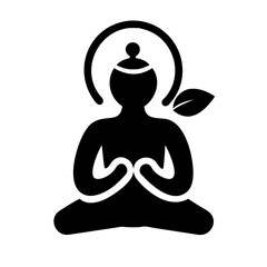 Find peace and harmony with yoga meditation pose vector art for wellness and mindfulness practice