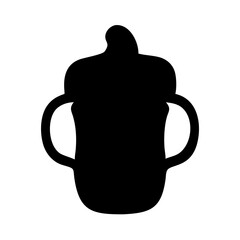 Baby sippy cup with handles vector illustration for toddler feeding and drinking equipment design