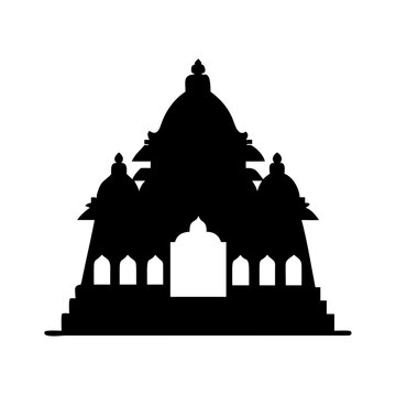 Silhouette vector graphic of hindu temple architecture indian religious building landmark design