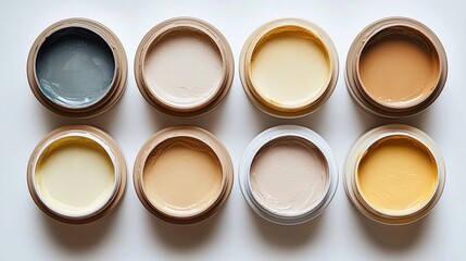 Various shades of skin-toned makeup