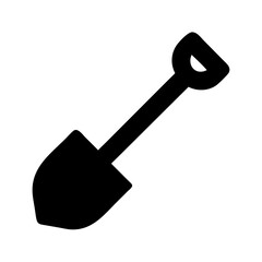 Find black shovel icon vector image for gardening digging construction tool and equipment needs