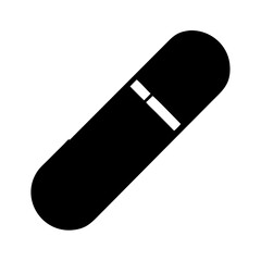 Black capsule pill medication treatment vector illustration healthcare and medicine icon clip art