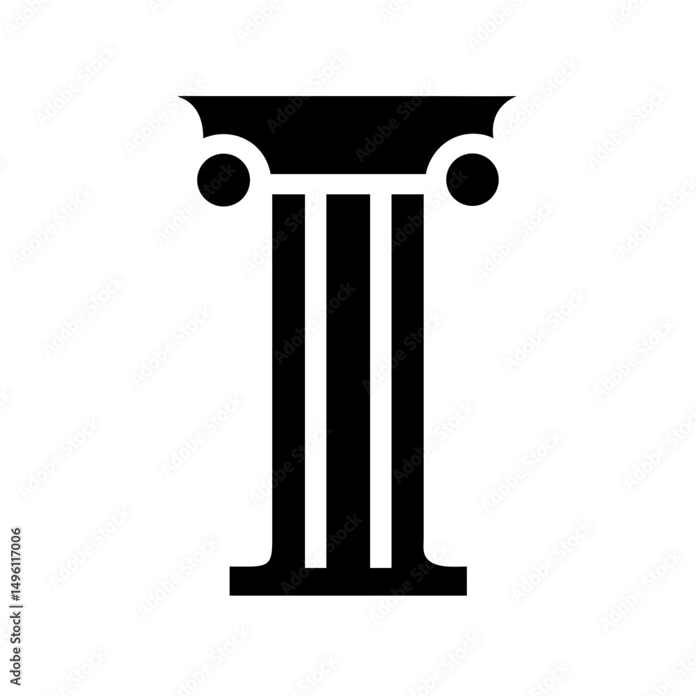 Poster ionic column vector illustration of greek architecture design element for building and history art