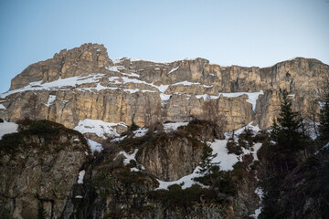 snow covered mountains