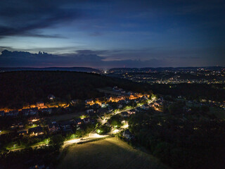 aerial night view of the city