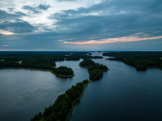 sunset over the lake