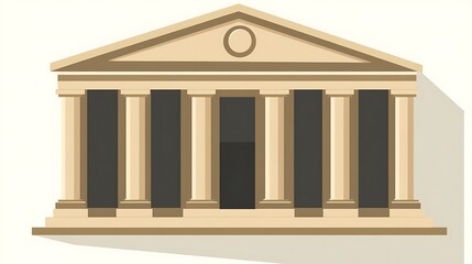 Naklejka premium Greek Temple Building Illustration.