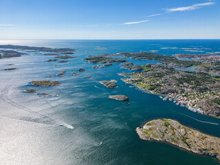 aerial view of the sea, Swedish archipelago