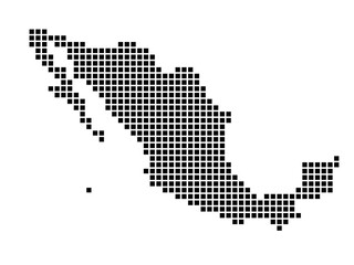 Obraz premium Dotted square map of Mexico Small