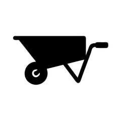 Find wheelbarrow garden cart icon vector image for landscaping and construction projects online now