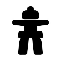 Inukshuk stone landmark vector illustration guidepost arctic symbol inuit culture canada figure