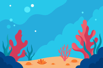 Fototapeta na wymiar coral reef dreamland wallpaper vector illustration background