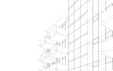 Abstract modern architectural 3d illustration