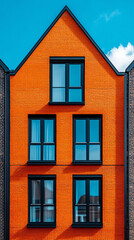 Obraz premium Minimalistic symbol of homeownership in a bright modern setting with caption space—evoking security, new beginnings, stability, and the dream of personal space and independence. 