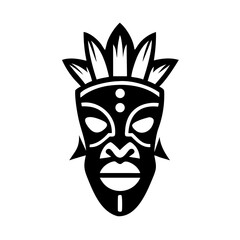 Tribal african mask vector illustration design element for cultural heritage and art projects