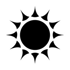 Black sun vector graphic design element celestial body solar icon summer heat sunshine rays symbol