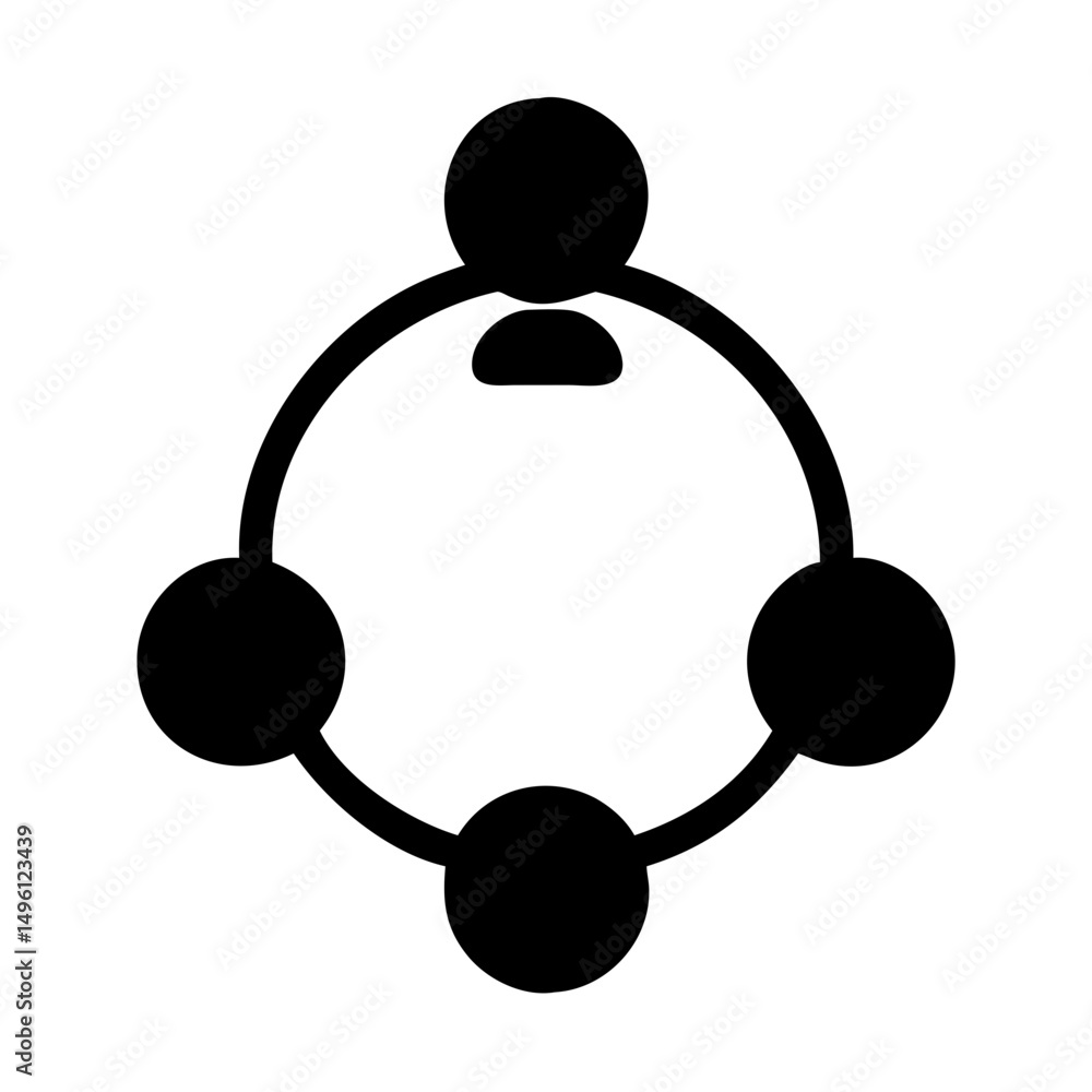Poster teamwork collaboration network icon representing social connection and partnership community relatio