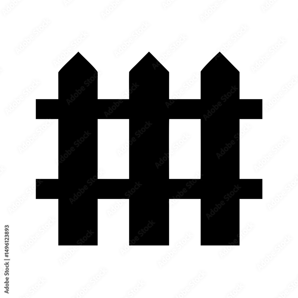 Poster isolated picket fence vector illustration for garden fence design and property boundary security and