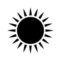 Black sun illustration vector graphic summer sunlight sunshine heat weather forecast design element