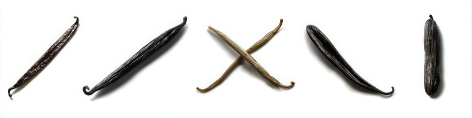 Exquisite Vanilla Bean Pod Isolated on Clear Transparent Background - Aromatic Spice