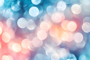 Obraz premium Soft pastel bokeh background with blurry circular lights in a color gradient