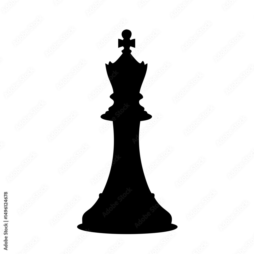 Poster chess king piece vector silhouette illustration for game design and strategy concepts use in print