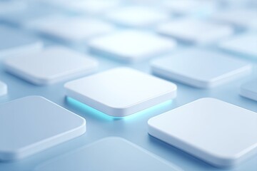 minimalistic close-up of variety of electronic sensors arranged in grid pattern on sleek white surface