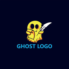 ghost writer logo design vector