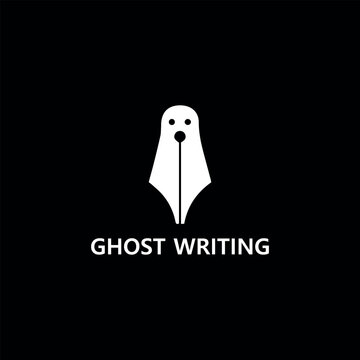 ghost writer logo design vector