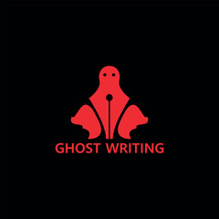 ghost writer logo design vector