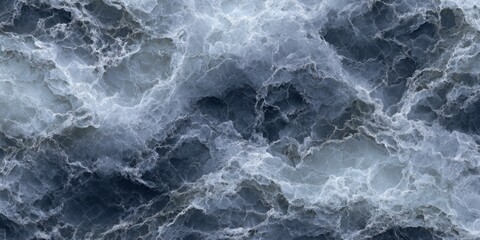 Obraz premium Close Up of Turbulent Water with White Foam and Grey Blue Hues