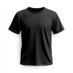 Mockup t-shirt, short sleeve in black color. Isolated on a transparent background. Artwork for logo presentation, print. Illustration to creatively showcase your design.