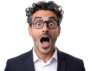 Captivating Portrait Photography: Featuring a Businessman’s Astonished Expression to Emphasize Emotional Depth and Professionalism in Business and Personal Branding.