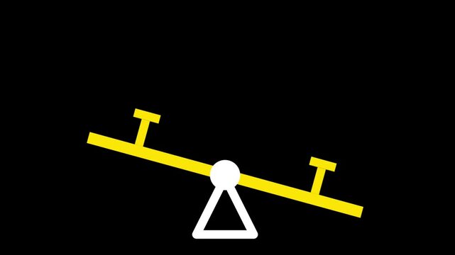 A bright scene showing a balanced seesaw in action, symbolizing fun, balance, and simple mechanical principles in a playground theme