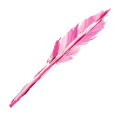Artistic Arrow with Freeform Strokes in Delicate Pi Isolated on Transparent Background
