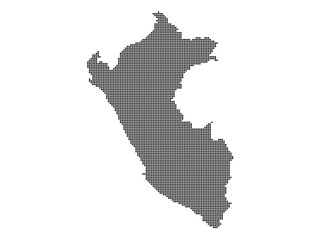 Dotted square map of Peru Large