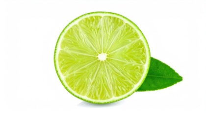 Lime Slice Isolated on White Background