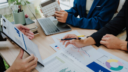 Business Team Analyzing Financial Data