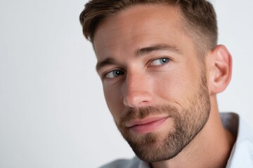 Obraz premium A freelancer on white background, natural light professional photo on white background