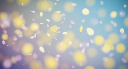 Blurred bokeh-style abstract background using lavender, lemon yellow, and sky blue, creating a peaceful, soft-focus visual with a minimalist and calm aesthetic for modern and elegant design use.
