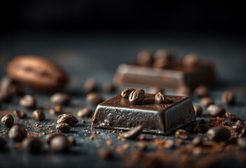 Dark chocolate with cocoa nibs