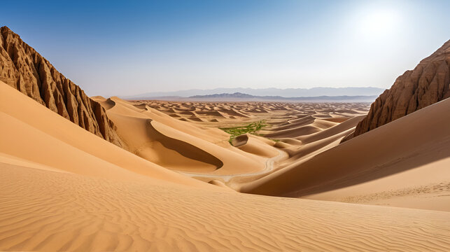 Low-angle view of the beautiful Lut desert and its formations known as Kaluts, Dasht-e Lut Desert, Iran
