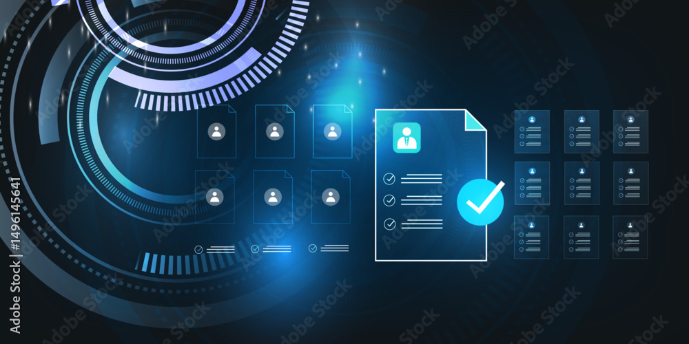 Aufkleber concept of recruitment and candidate selection process using ai digital tools to evaluate talent and