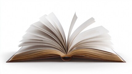Open Book Isolated on White Background for Educational, Reading, Library, Literature Concept