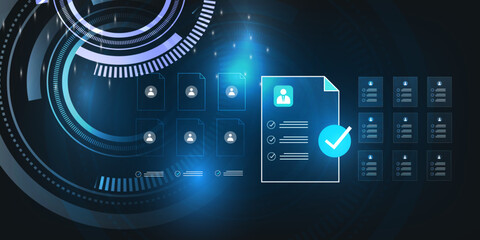concept of Recruitment and candidate selection process using AI digital tools to evaluate talent and identify career opportunities
