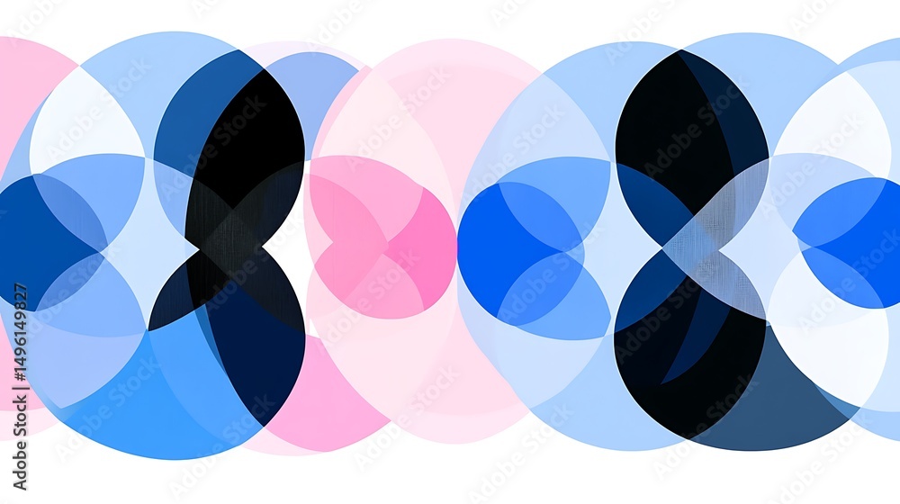 Poster abstract colorful overlapping circles.