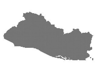 Dotted square map of El Salvador Large