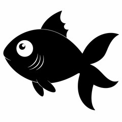 Fototapeta premium Blinky fish silhouette vector illustration on white Background 