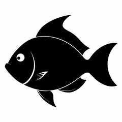 Obraz premium Oscar fish silhouette vector illustration on white Background 