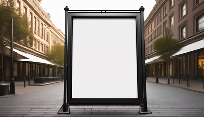elegant black a frame sign with blank white display for custom messaging